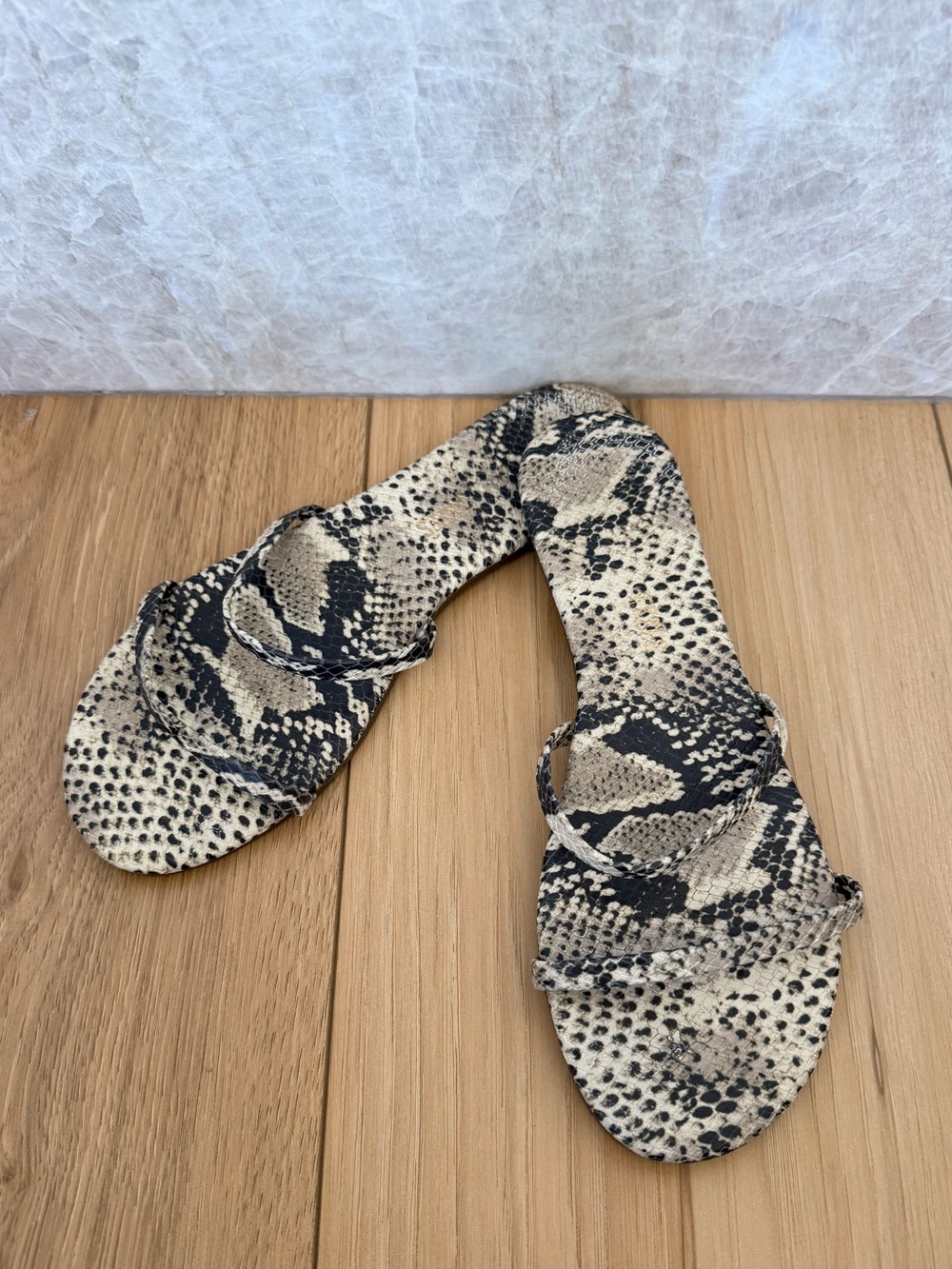 Snake print sandals